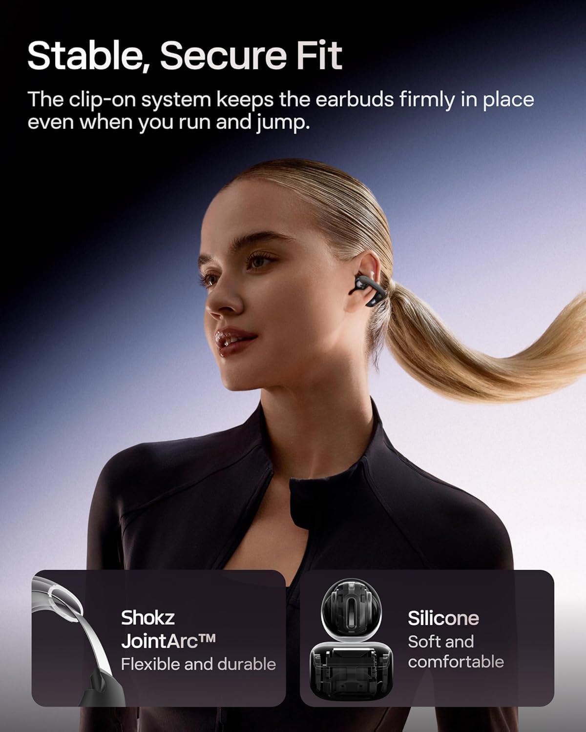 SHOKZ OpenDots ONE-Open-Ear Headphones, Clip-On Earbuds-Wireless Bluetooth Earbuds with Microphone-Secure, Lightweight, Comfort-Premium Dolby Audio-Water Resistant-Fast Charging-Up to 40 hrs Playtime