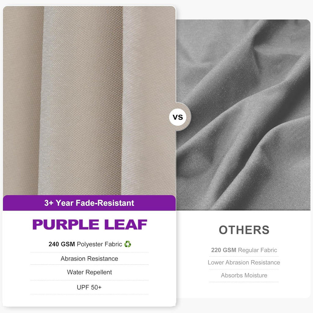 PURPLE LEAF 9' X 12' Left-right Tilt Patio Umbrella Outdoor Cantilever Swivel Rectangle Umbrella with Tilt Aluminum Offset Umbrella with 360-degree Rotation for Garden Deck Pool Patio Beige