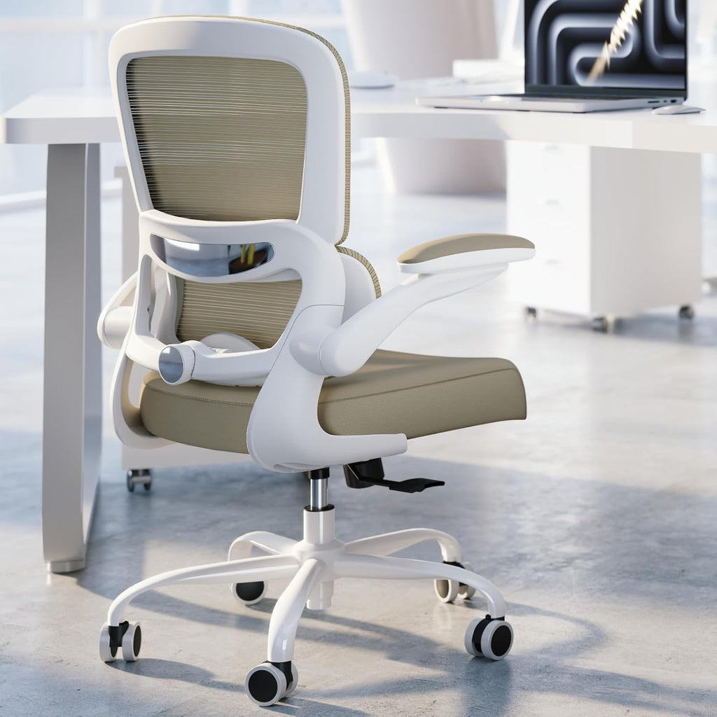 TRALT Office Chair - Ergonomic Desk Chair with Adjustable Lumbar Support, Mesh Computer Chair, Executive Chairs for Home Office Comfortable Lumbar Support,Khaki