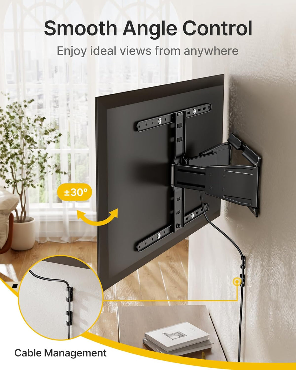 monTEK 0.77" Ultra Slim TV Wall Mount for 43-90 Inch TVs, Swivel & Tilt & Leveling & Extension Wall Mount TV Bracket with Articulating Dual Arms, Low Profile Full Motion tv Mount, 4X Weight Tested