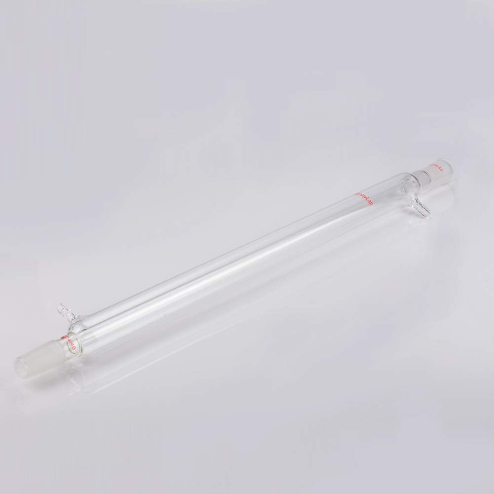 StonyLab Borosilicate Glass Liebig Condenser with 24/40 Joint 500mm Jacket Length Lab Glass Condenser