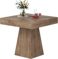 Square Dining Table, 31.5-inch Dinner Table for 2-4 People, Kitchen Table with Load-Bearing Trapezoidal Base, for Home, Dining Room, Small Space, Brown