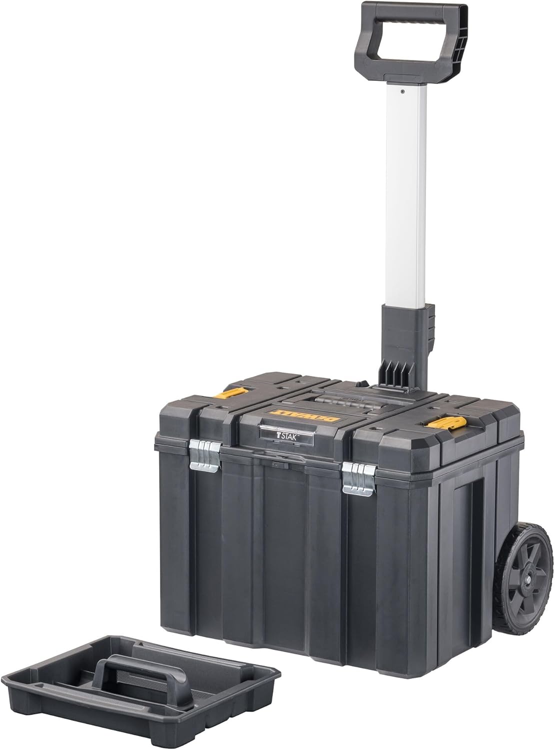 DEWALT Tool Box with Wheels Modular, Large Rolling Tool Box With Telescopic Handle, Portable Carrier Deep Stackable TSTAK Storage (DWST17820)