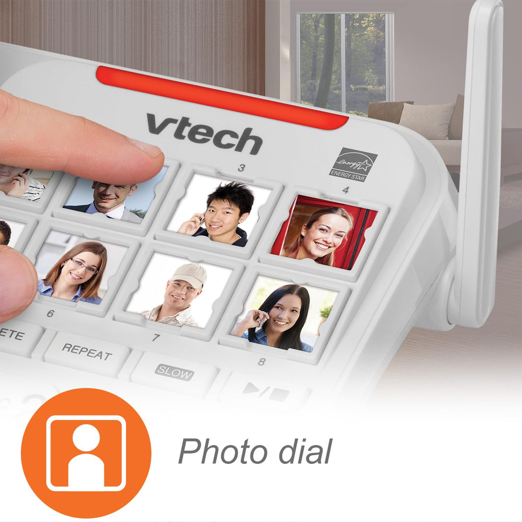 VTech SN5147 Amplified Corded/Cordless Senior Phone with Answering Machine, Big Buttons, 90dB Extra-Loud Ringer, 50dB Audio Assist, Call Blocker