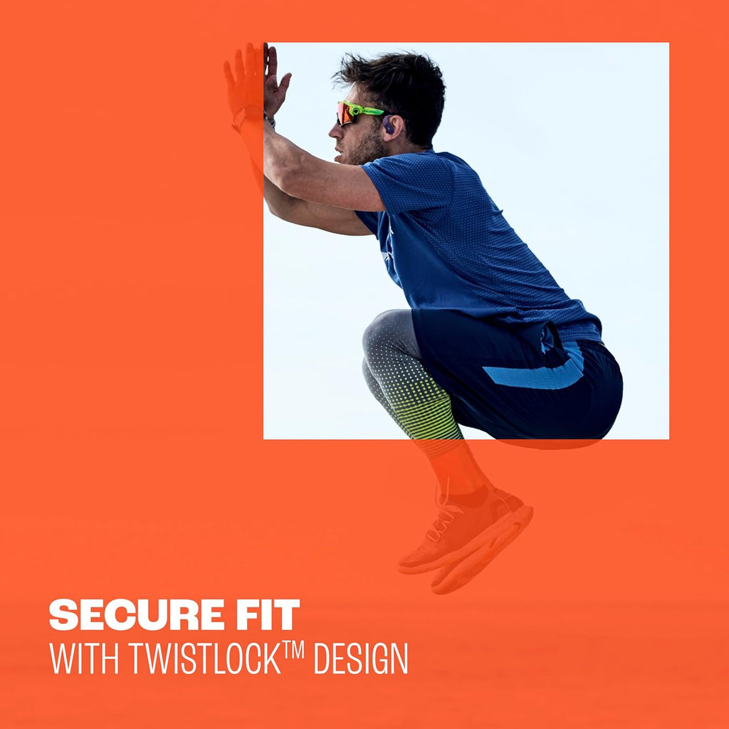 JBL Endurance Peak 4 - True Wireless Noise Cancelling Sport Earbuds, Up to 48Hrs total playback, water & dust proof (IP68), Secure fit with TwistLock™ design, & 6 mics for perfect calls (White/Orange)