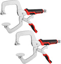 MAXPOWER 11-Inch Locking C Clamp Set, 2 Pack Metal Face Clamp with Large Flat Swivel Pads, Adjustable Heavy Duty C Clamps Locking Pliers for Woodworking, Carpentry, Cabinetry, Welding and Repair