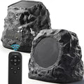 Upgraded Outdoor Rock Speaker 60W Deep Bass Multi-Sync up to 100Pcs, Remote Control, IPX7 Waterproof Solar-Powered Bluetooth Speaker Perfect for Pool, Garden, Patio, Ideal for Music Lovers - 2 Packs