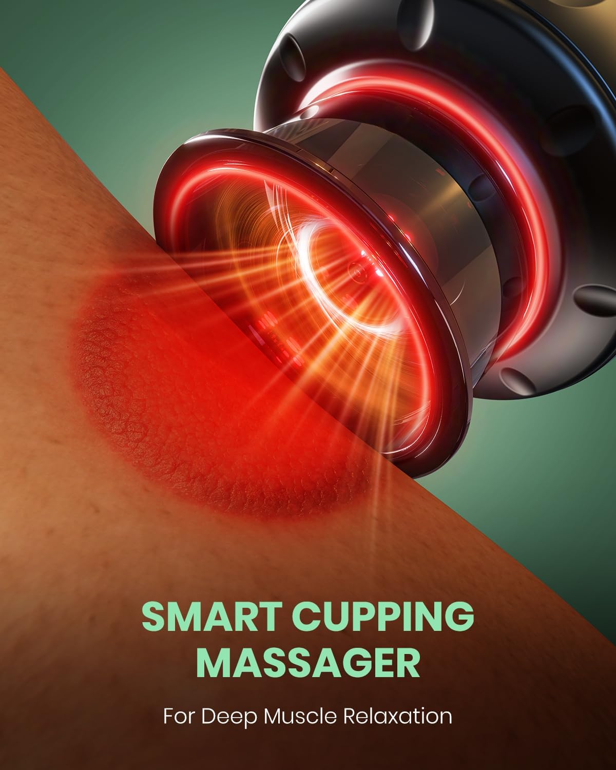 Smart Cupping Set, Electric Cupping Device with Red Light, Heated Cupping Massager with 12-Level Suction & Heat, Cupping Machine for Pain Relief (2 Pack)
