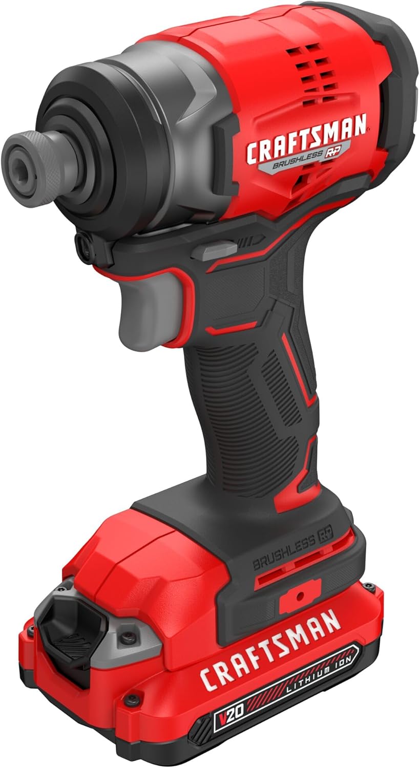 CRAFTSMAN V20 1/4 Inch Cordless Impact Driver Kit with Battery and Charger (CMCF813C1)