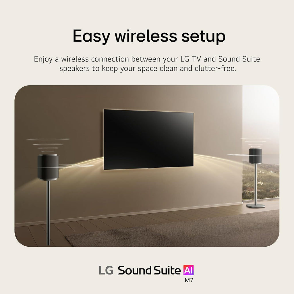 LG M7 Sound Suite Wireless Speaker with Dolby Atmos FlexConnect– Bluetooth and Wi-Fi, Google Cast & AirPlay – 3 Drivers + 4" Woofer – Connect to TVs & H7 Soundbar – (New 2026 Model)