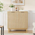 Fluted Cabinet with Storage, 2 Doors Sideboard Buffet, Mid Century Modern Accent Cabinet with Adjustable Shelves, Multifunctional Console Table with Storage for Living Room, Kitchen, Entryway
