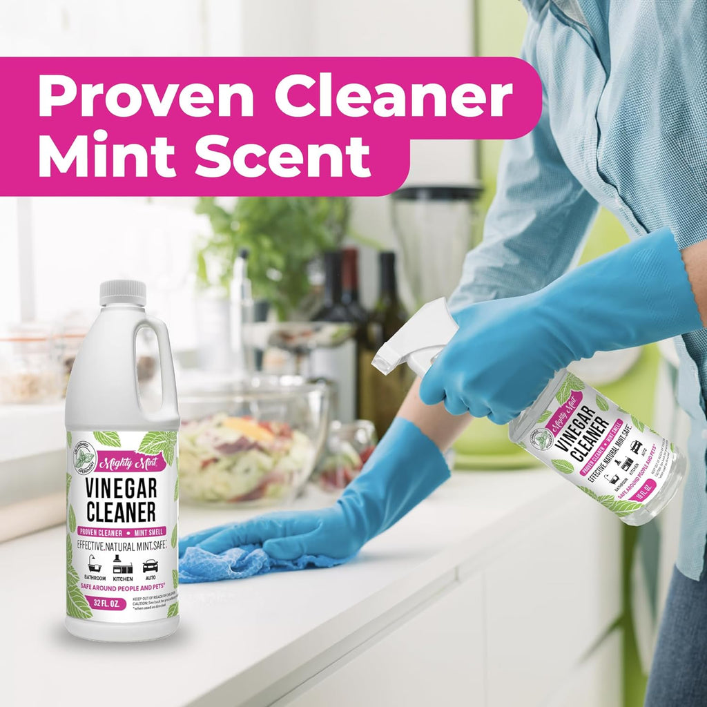 Mighty Mint Vinegar Cleaner, All-Purpose Cleaning for Household Surfaces, Natural Mint Scent, 32oz